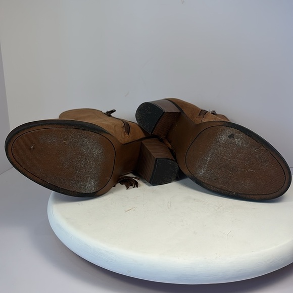 Western Fringe Festival Faux Suede Ankle Zip Boot with 3”heel Sz 8.5 - Picture 6 of 6